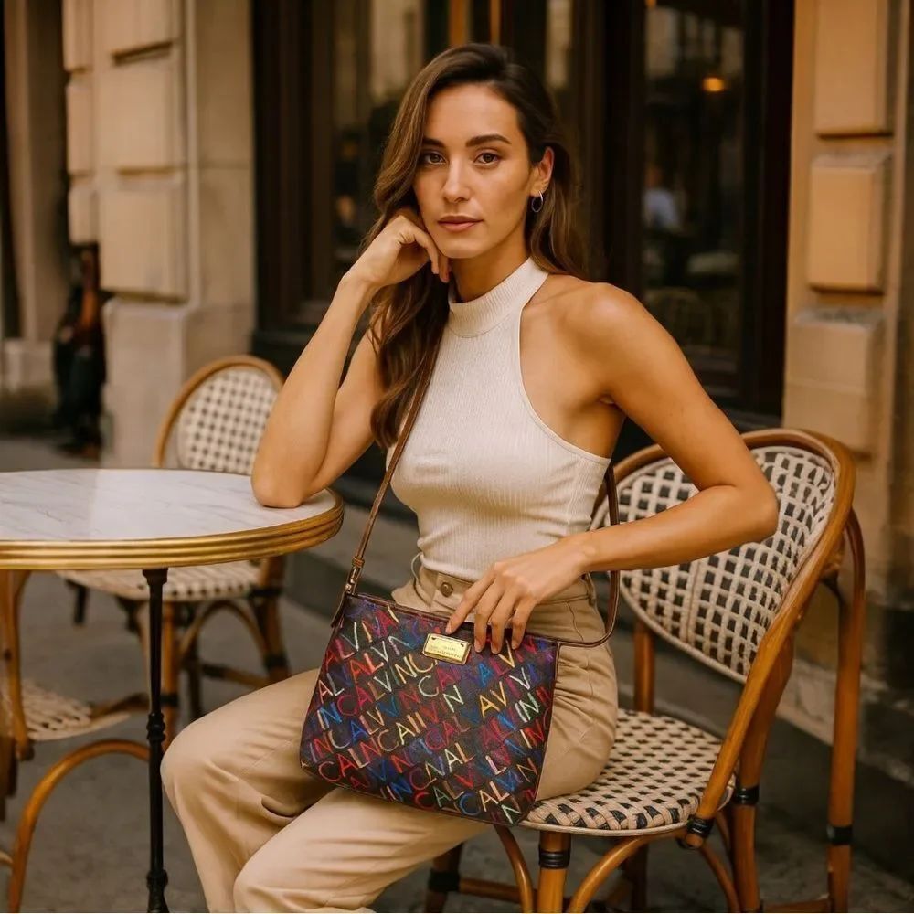 Calvin Klein Dilan Logo Crossbody Bag Multi-Color CK Monogram Small